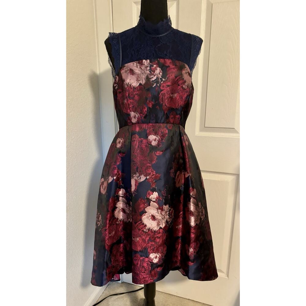 NWT Antonio Melani Dress Womens Size 6 Cocktail Lace Overlay Cap Sleeves POCKETS